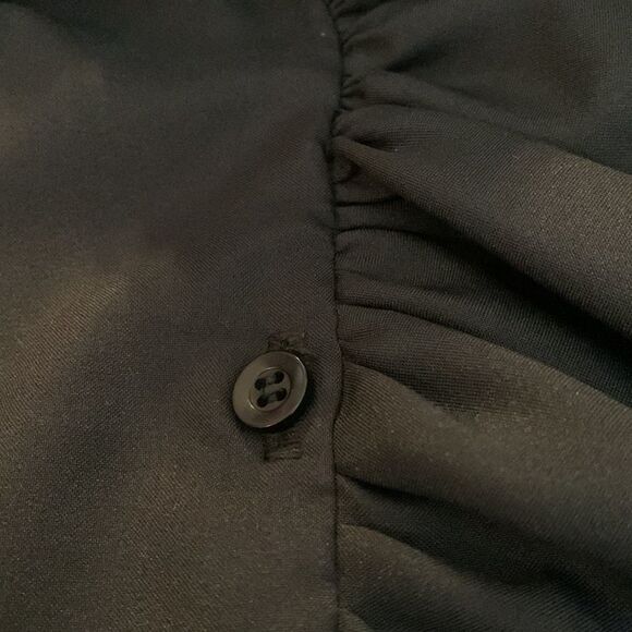 Jami Originals black ruffled collar blouse ruffles at sleeves too size 10 - Picture 13 of 13